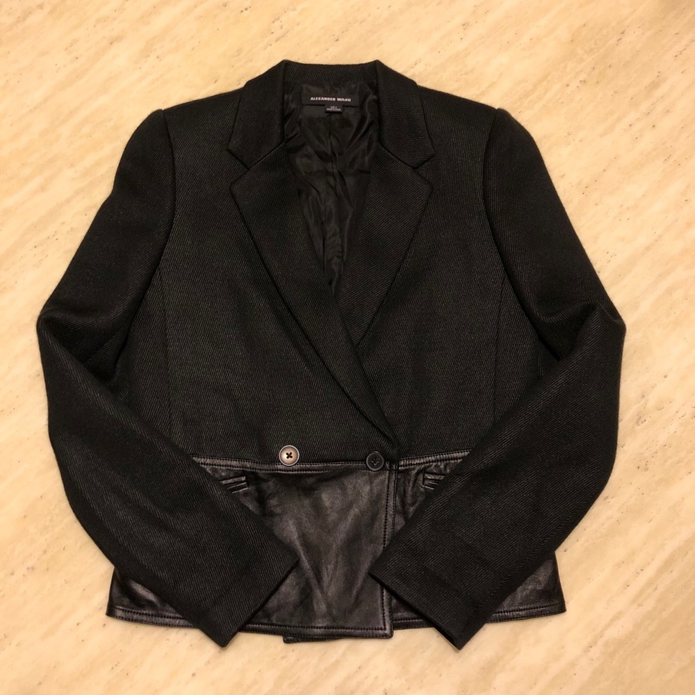 Auth New ALEXANDER WANG Lambskin Double-Breasted Blazer
